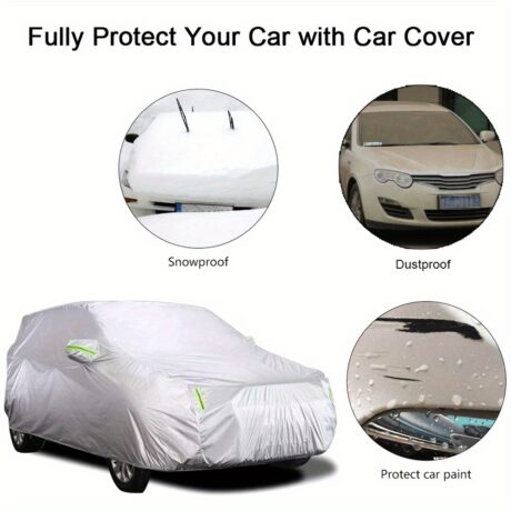 Lixada Car Cover Full Sedan Covers with Reflective Strip Sunscreen Protection Dustproof UV Scratch-Resistant Universal XL