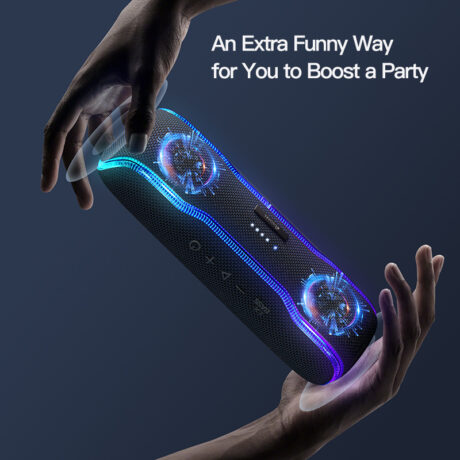Portable BT Speaker, IPX7 Waterproof Wireless Speaker, 100ft BT Acceptance Wide Range, with Color Flash Light, 24 Hours Playing Time, Home Speaker, TWS Pairing, Outdoor|Party|Festival Portable Use, Suitable for Boys Gifts