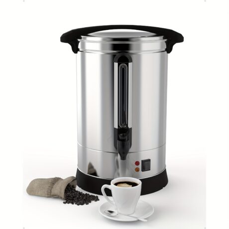 100u002F120 Cup Commercial Coffee Maker, Food Grade Stainless Steel Large Capacity Coffee Urn Perfect For Church, Meeting Rooms, Lounges, And Other Large Gatherings-3.7u002F4.76 gal